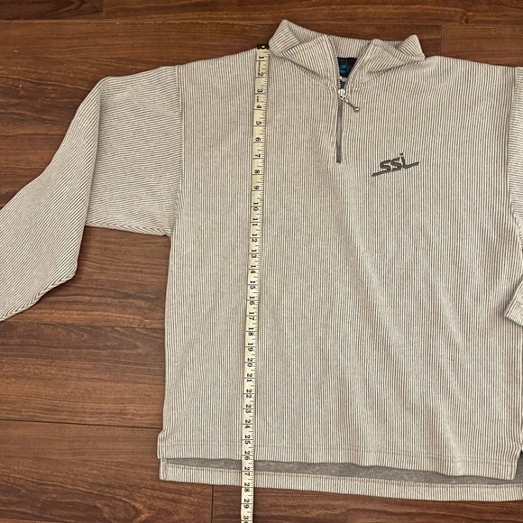 Vintage River’s Edge 1/4 Zip Striped Sweater Made In Canada Embroidered Logo - Picture 4 of 7